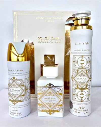Set de regalo Badee Al Oud Honor and Glory Lattafa 3 piezas